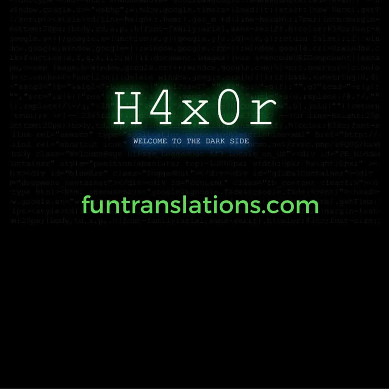 Leet / H4X0R Slang Translator